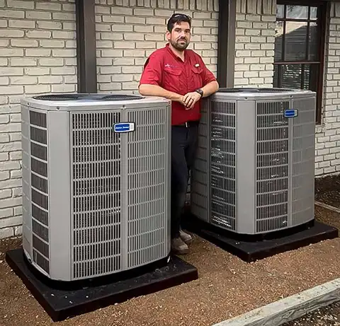 Ryon Allen, after the installation of two American Standard air conditioning units.